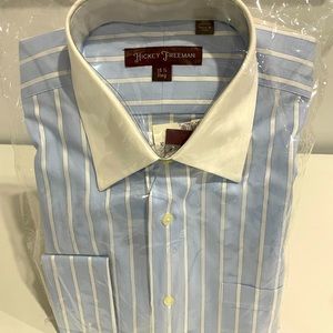 Hickey Freeman men’s dress shirt. Brand new in package. Size 15.5/reg
